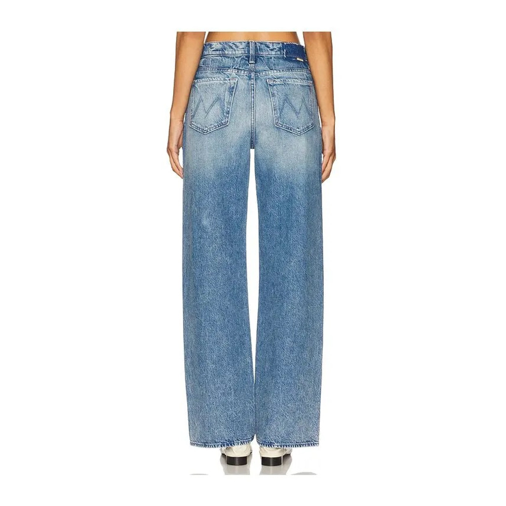 Mother Superior The Dodger Button Sneak Wide Leg Jeans Womens 29 Blue Denim - Picture 2 of 16